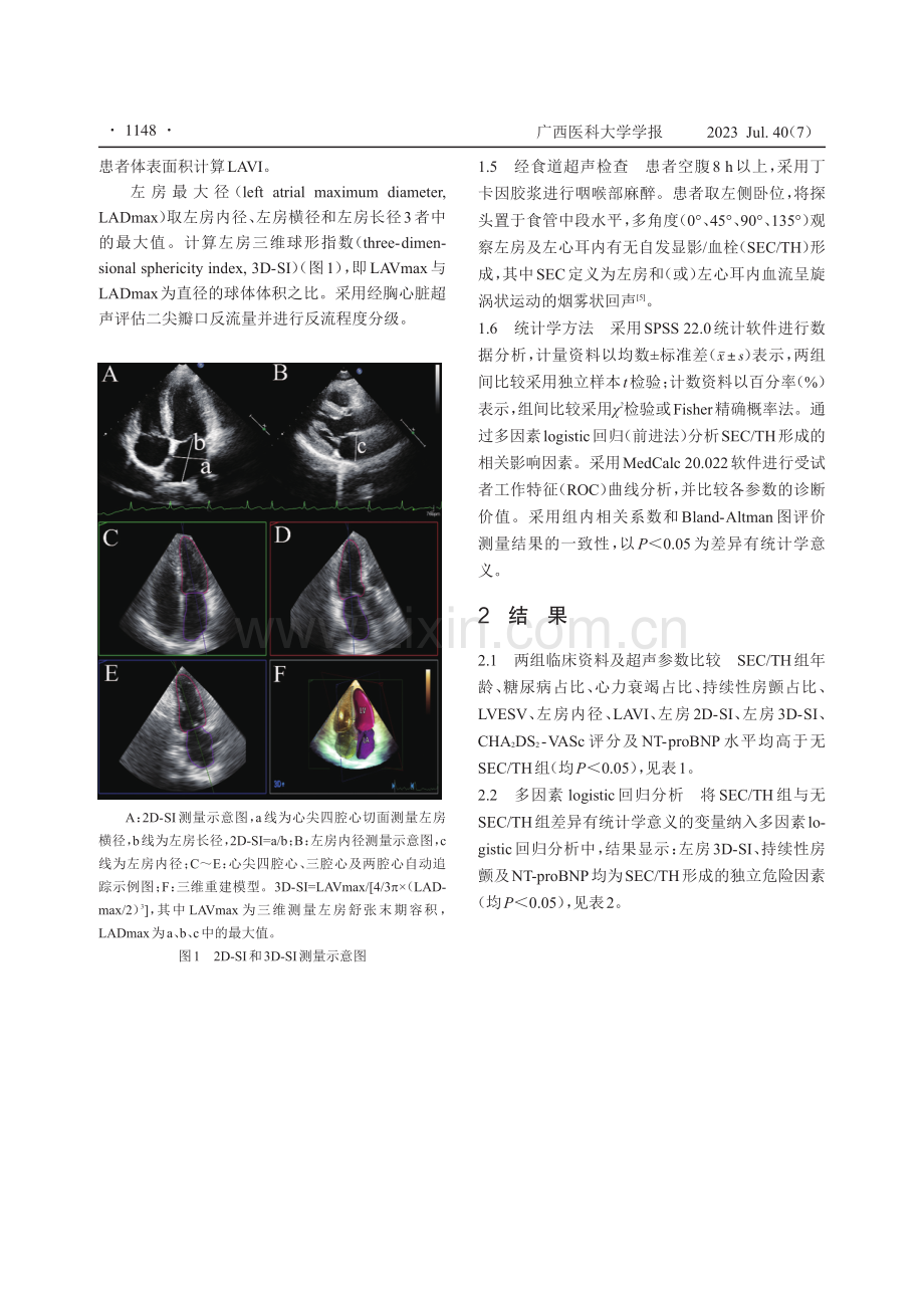 三维超声心动图评价非瓣膜性房颤患者左房球形指数在血栓风险预测中的应用价值.pdf_第3页