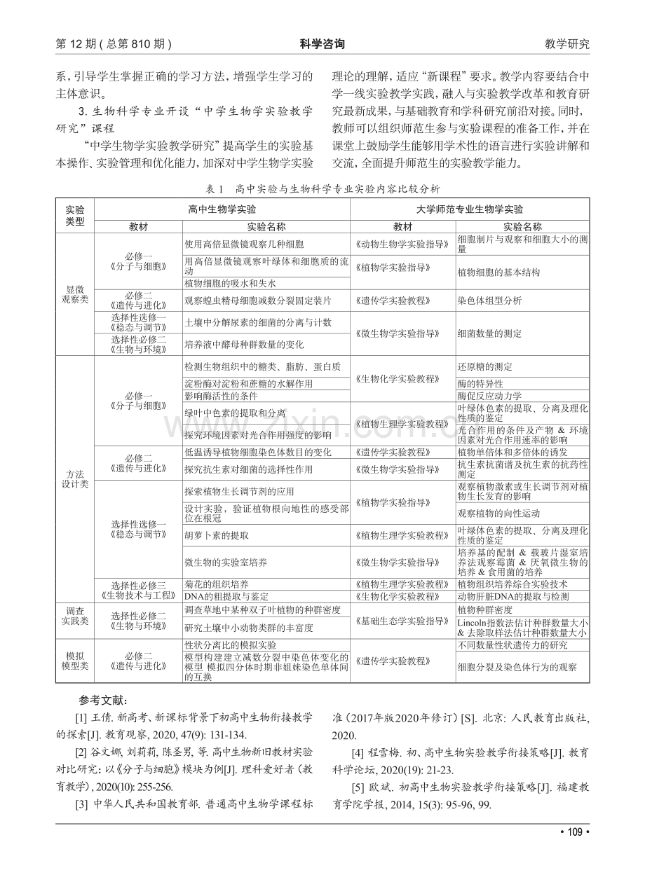 生物科学专业实验课程与高中生物学实验有机融合研究_袁娟娟.pdf_第3页