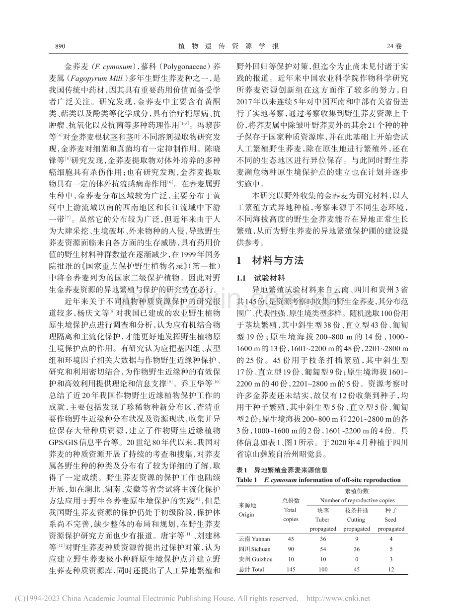 野生金荞麦种质资源异地繁殖与保护研究_沈伦豪.pdf_第2页