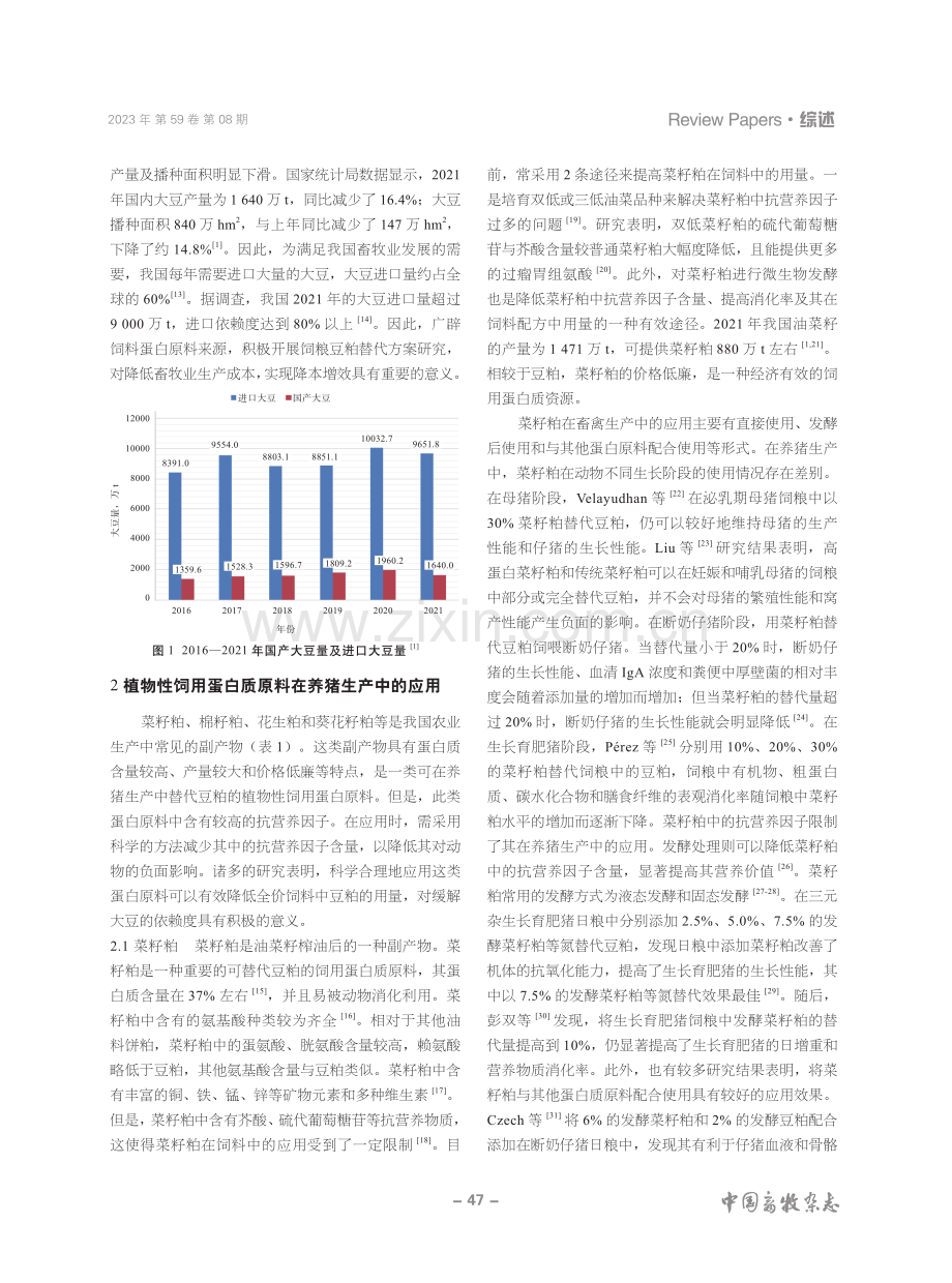 养猪生产中豆粕的替代方案研究进展.pdf_第2页