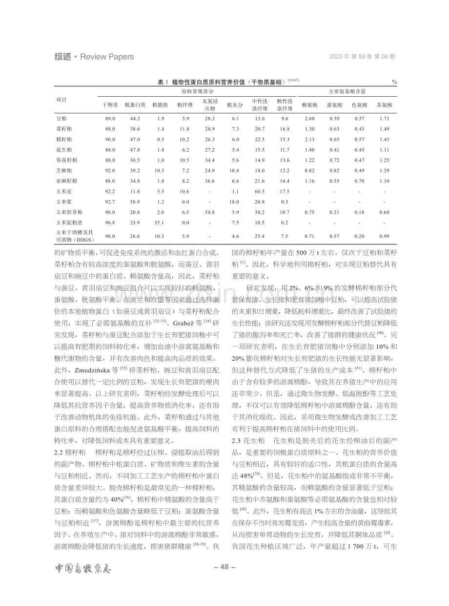 养猪生产中豆粕的替代方案研究进展.pdf_第3页