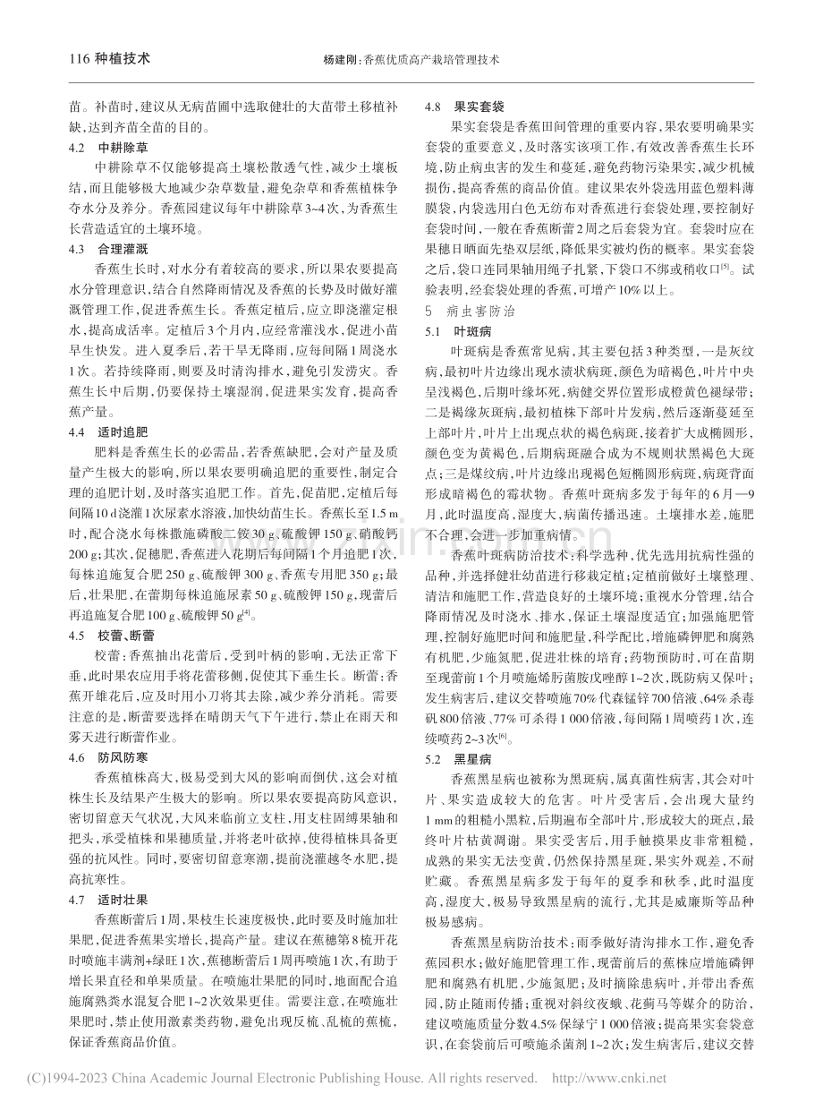 香蕉优质高产栽培管理技术_杨建刚.pdf_第2页