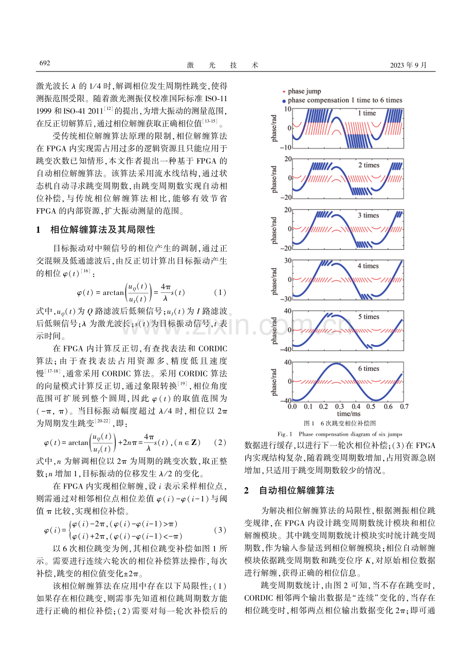 一种激光多普勒测振相位解缠算法及FPGA实现.pdf_第2页