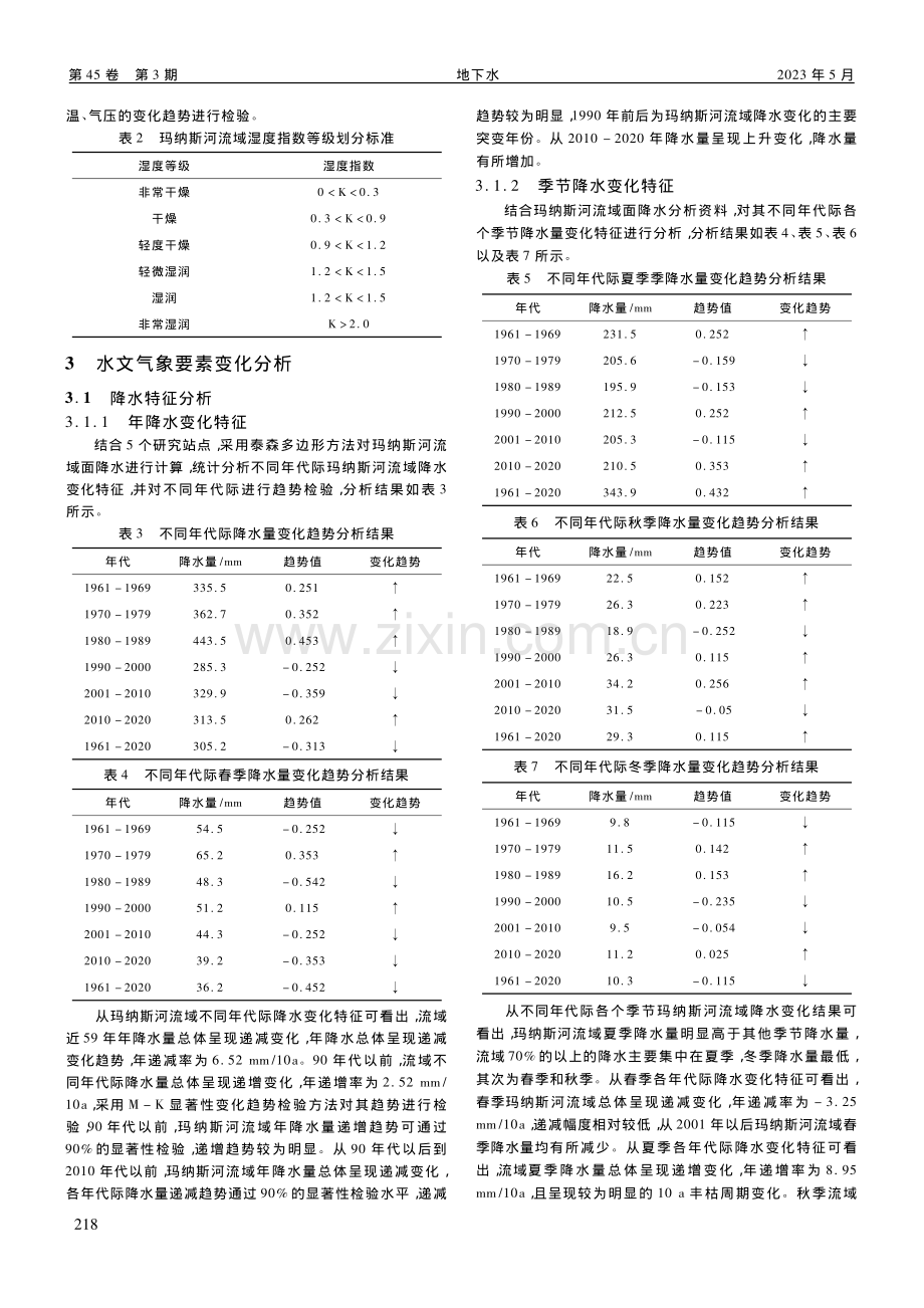 新疆玛纳斯河流域1961-...20年水文气象要素变化分析_郝飞虎.pdf_第2页