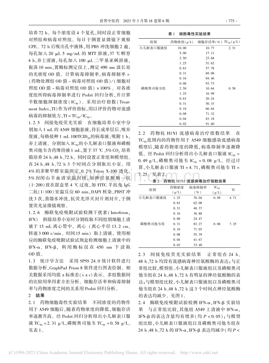 小儿解表口服液体外抗流感病毒作用的研究_齐心.pdf_第3页