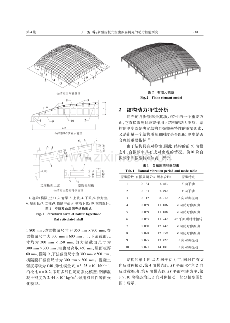 新型折板式空腹拟扁网壳的动力性能研究.pdf_第2页