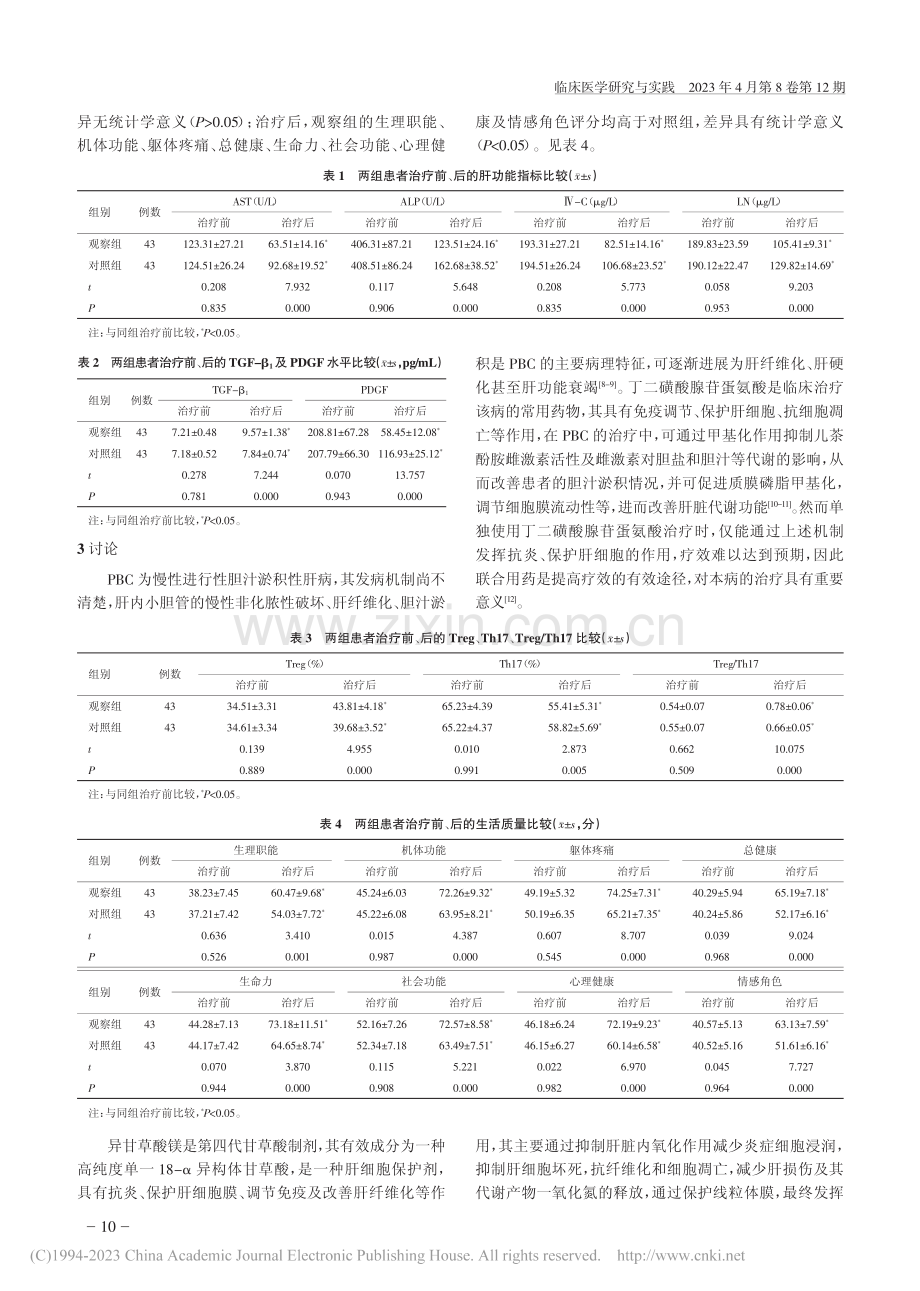 异甘草酸镁联合丁二磺酸腺苷...、Treg_Th17的影响_祁娟娟.pdf_第3页