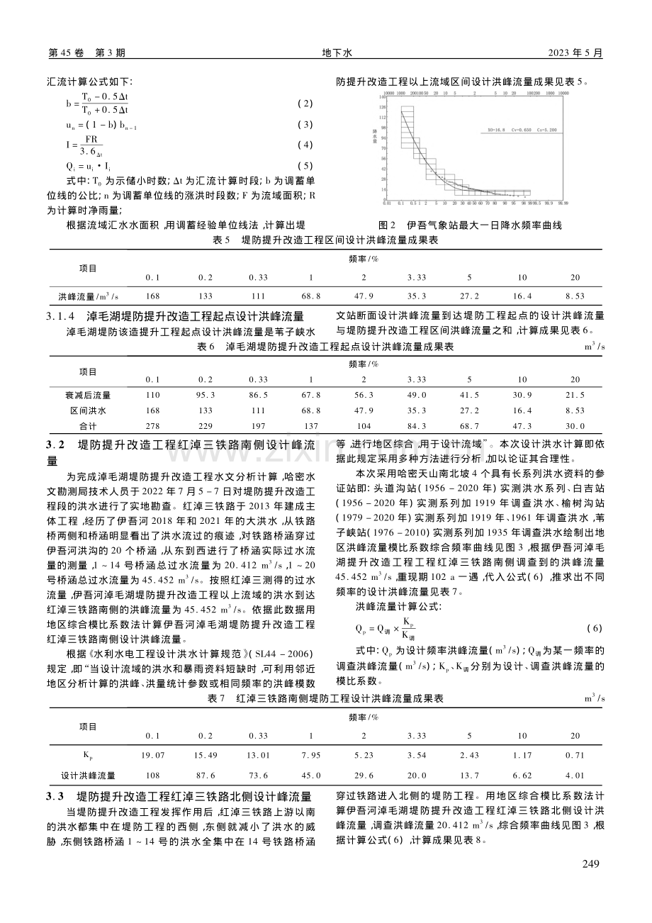 伊吾河淖毛湖段堤防提升改造工程设计洪水计算分析_吉呈祥.pdf_第3页