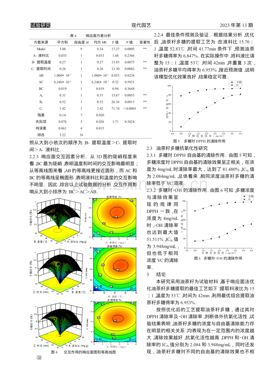 响应面法优化油茶籽多糖提取及其体外抗氧化活性研究_王杨.pdf_第3页