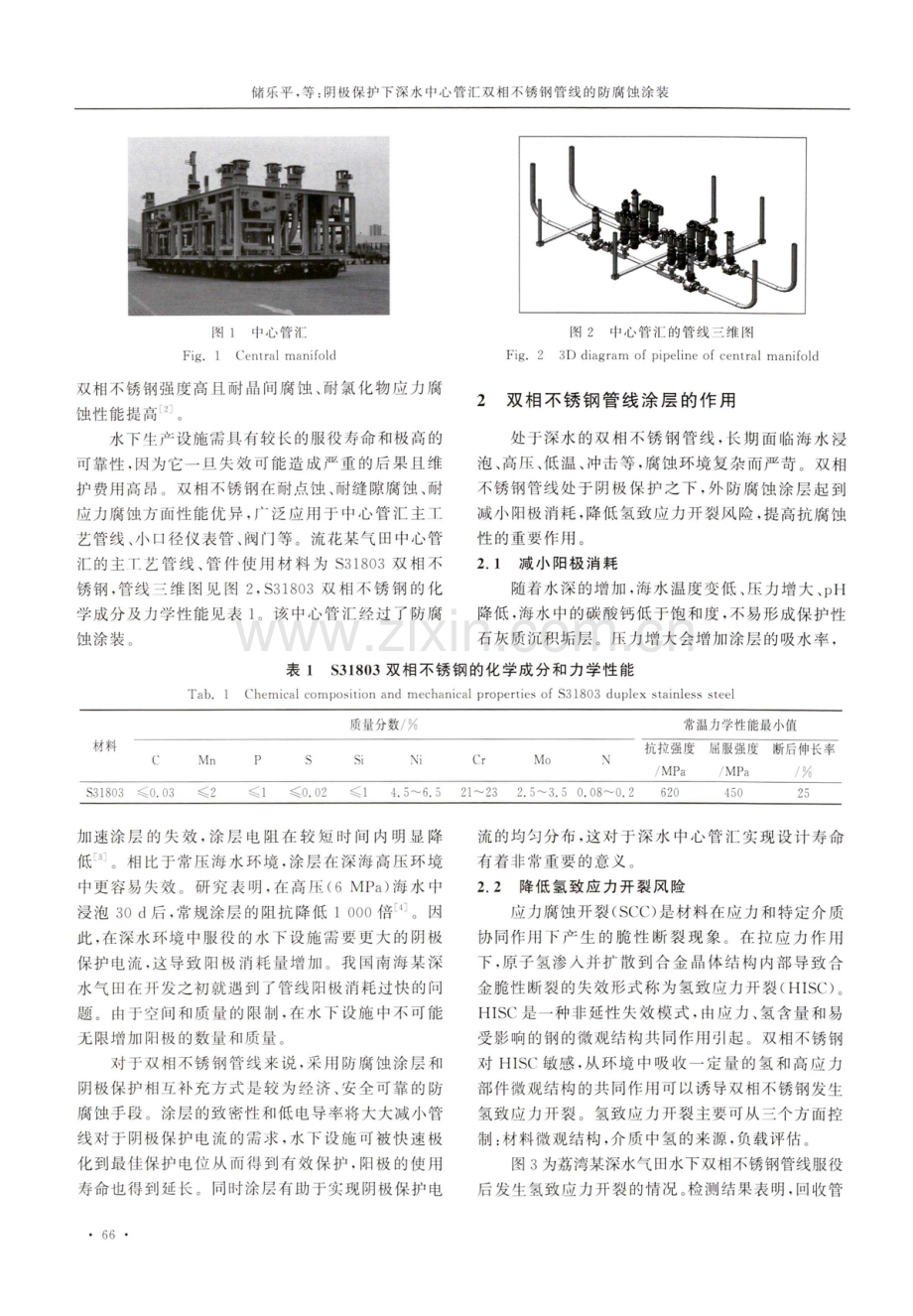 阴极保护下深水中心管汇双相不锈钢管线的防腐蚀涂装.pdf_第2页