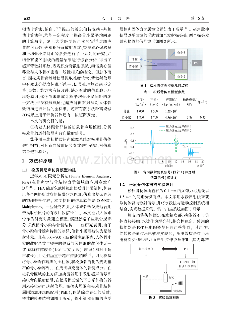 一种松质骨模型的超声透射和...散射信号仿真和检测实验研究_毕琪彦.pdf_第2页