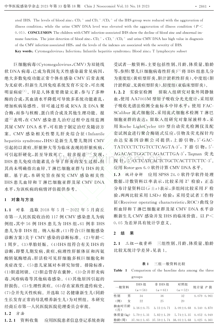 血锌和T淋巴细胞亚群及尿C.感染相关性IHS的临床价值_唐倩.pdf_第2页