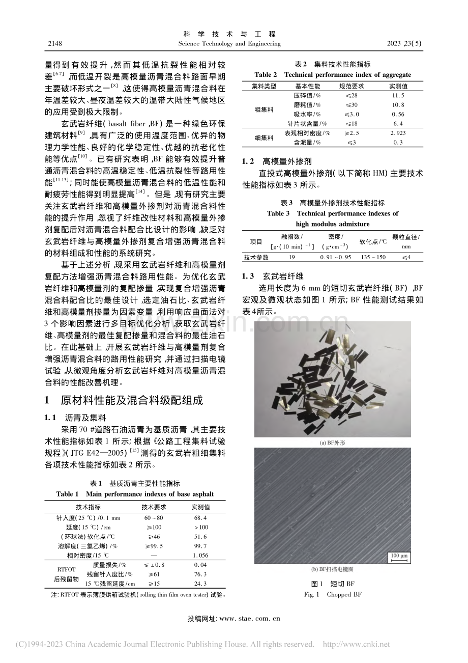 玄武岩纤维与高模量外掺剂复合增强沥青混合料性能_刘朝晖.pdf_第2页