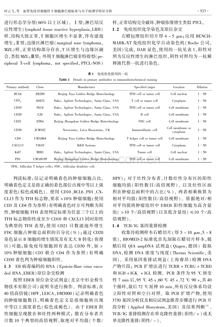 血管免疫母细胞性T细胞淋巴瘤临床与分子病理学特征分析.pdf_第3页