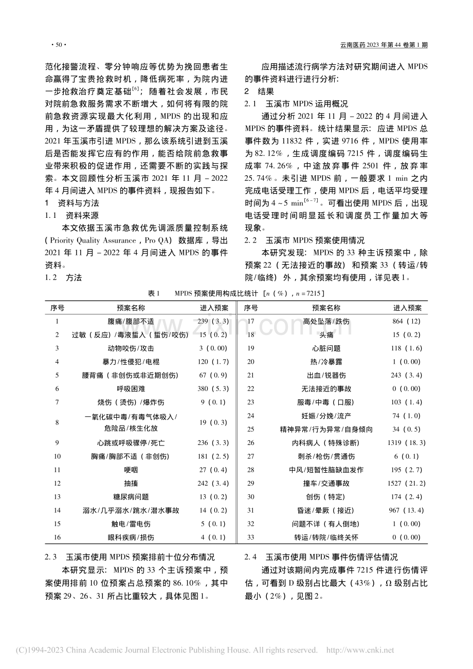 玉溪市急救优先调度系统运用情况分析_代泽园.pdf_第2页