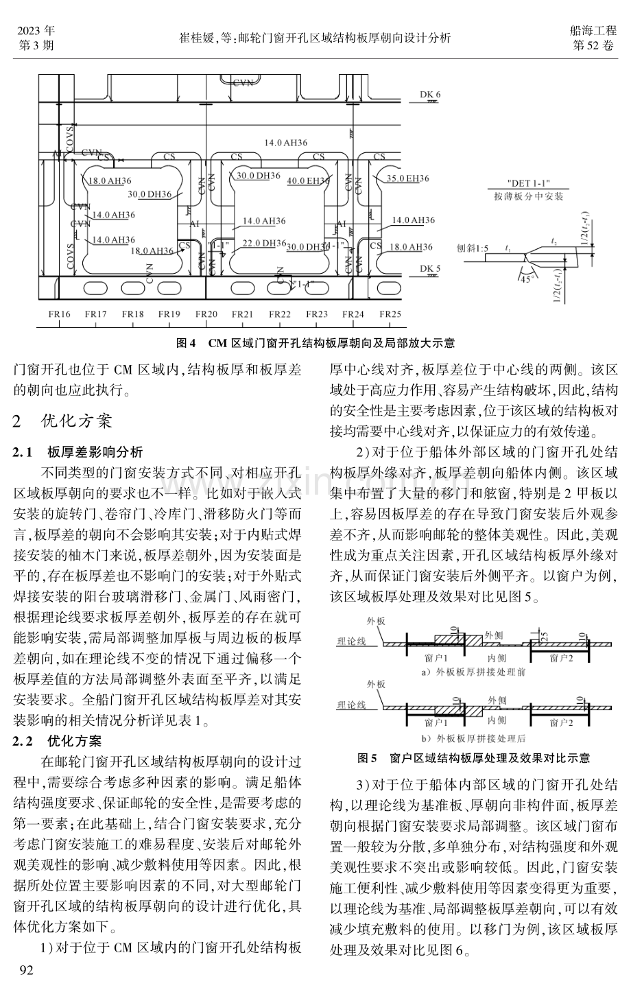 邮轮门窗开孔区域结构板厚朝向设计分析.pdf_第3页