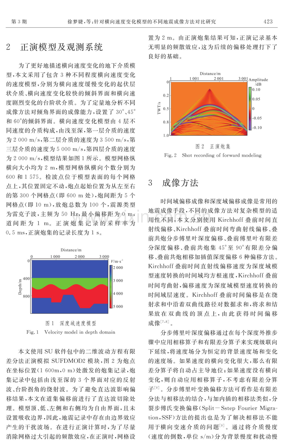 针对横向速度变化模型的不同地震成像方法对比研究.pdf_第3页