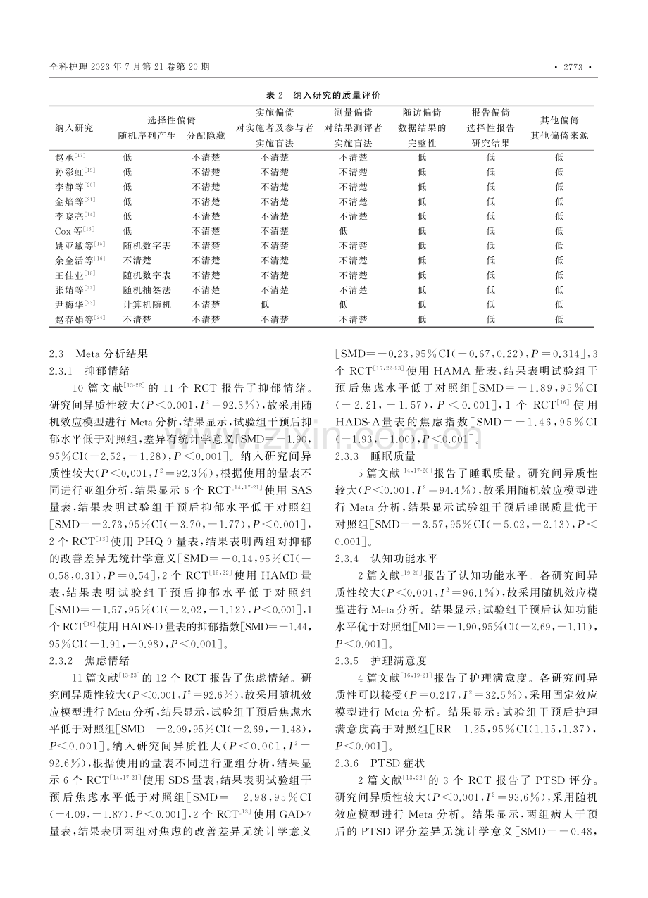 正念疗法对ICU后综合征病人干预效果的系统评价_蒋天祥.pdf_第3页