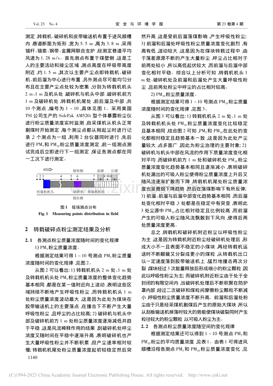 综放工作面转载破碎点PM_...PM_(10)粉尘分布规律_王海凤.pdf_第2页