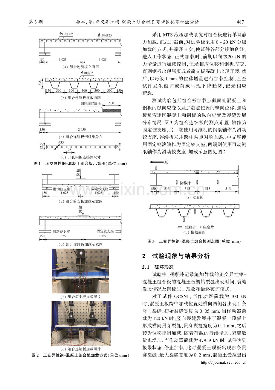 正交异性钢-混凝土组合板负弯矩区抗弯性能分析.pdf_第3页