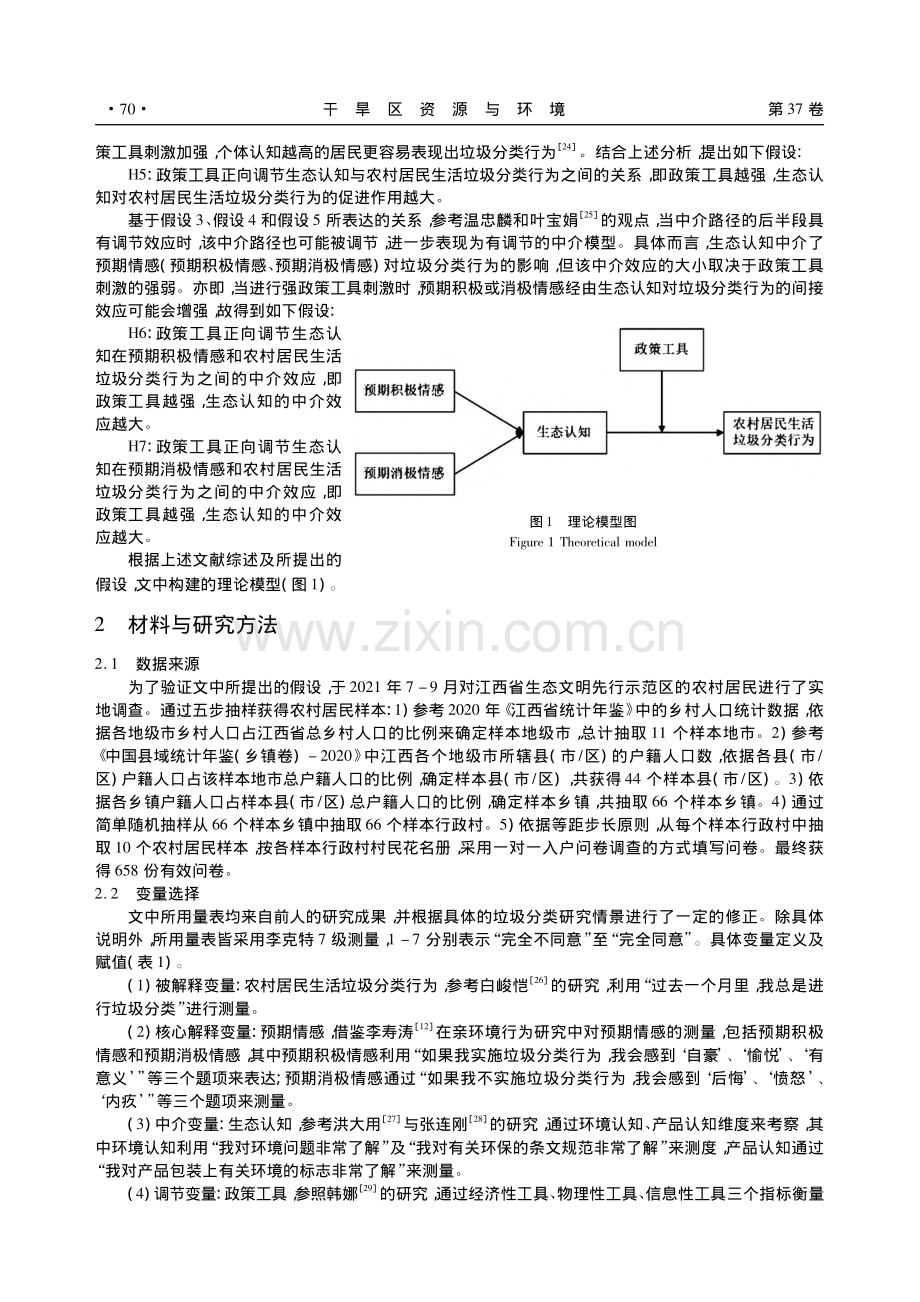 预期情感、生态认知与农村居民生活垃圾分类行为_汪兴东.pdf_第3页