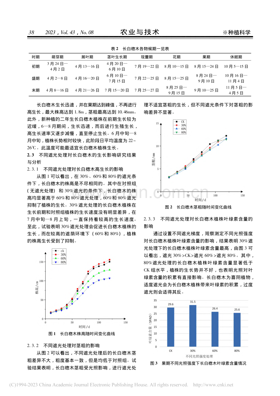 长白楤木物候观测及不同光照强度对其生长影响研究_于宝玉.pdf_第3页