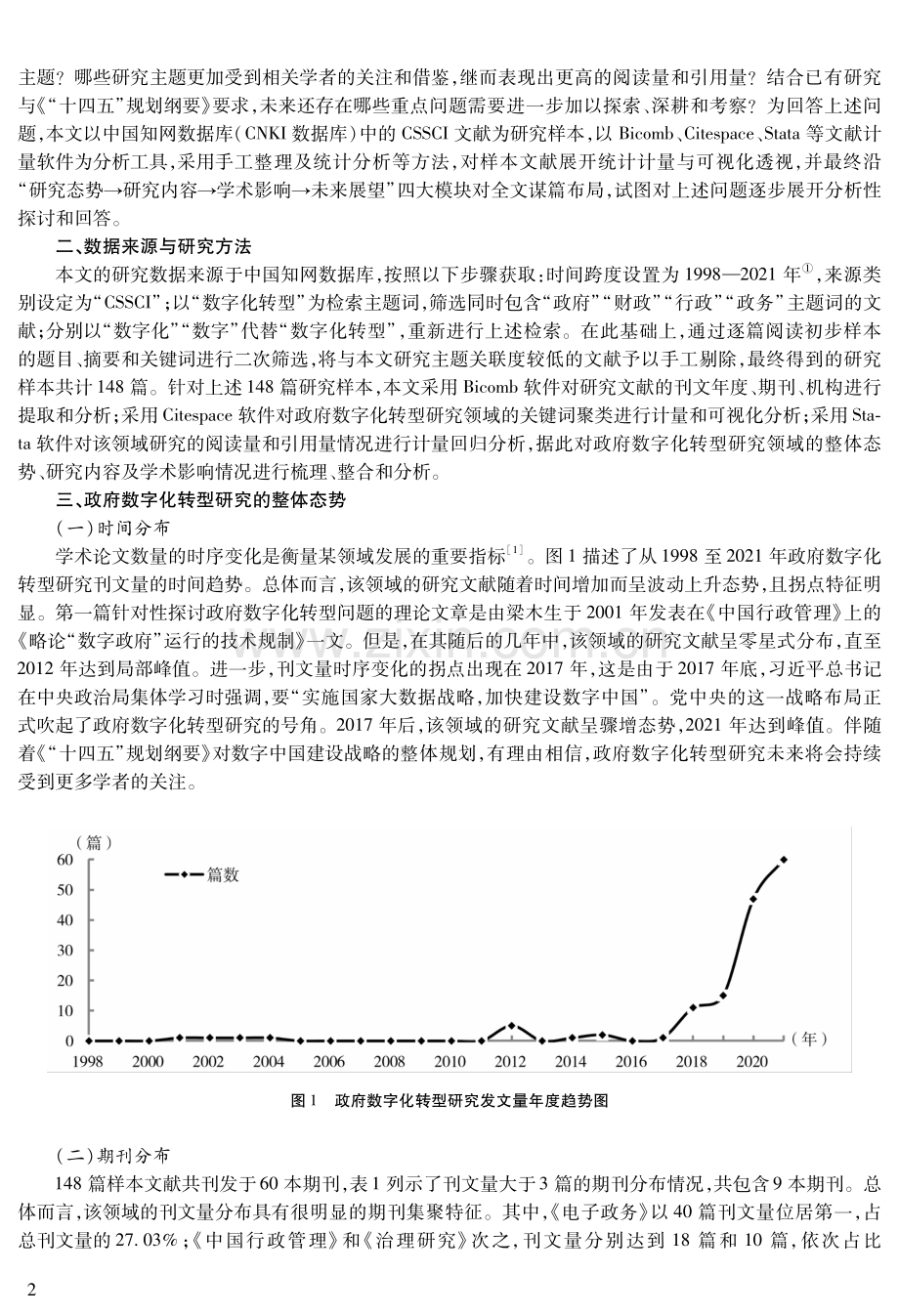 政府数字化转型研究：研究态势、内容分析与影响检验——基于CSSCI文献计量.pdf_第2页