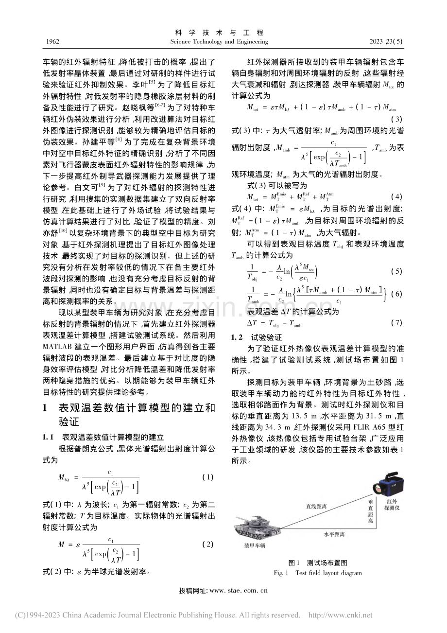 装甲车辆红外特征探测性分析_赵耀.pdf_第2页