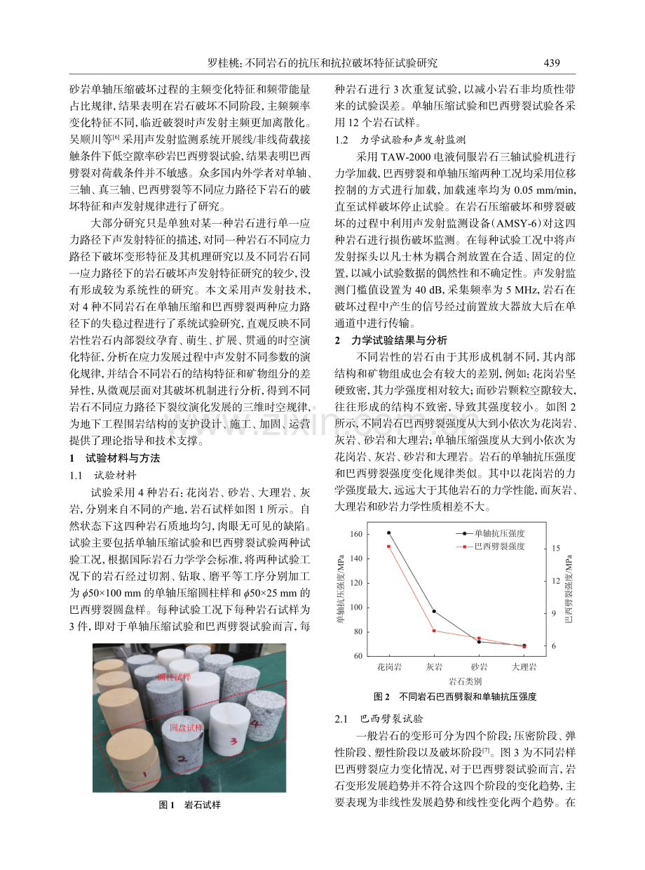 不同岩石的抗压和抗拉破坏特征试验研究.pdf_第2页