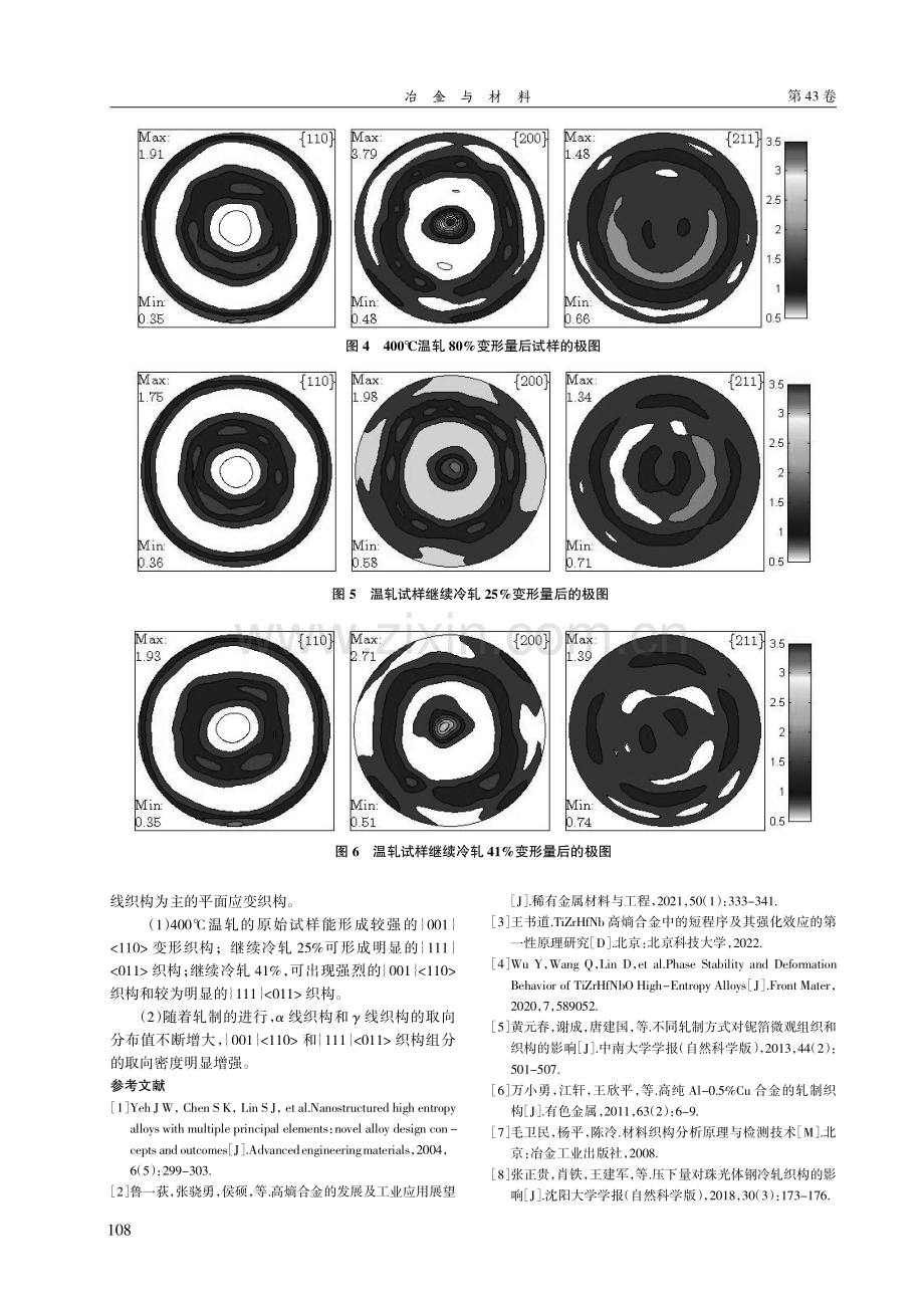 TiZrHfNbO高熵合金变形过程的织构演化.pdf_第3页