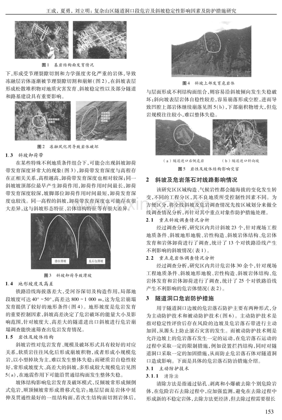 复杂山区隧道洞口段危岩及斜坡稳定性影响因素及防护措施研究.pdf_第2页