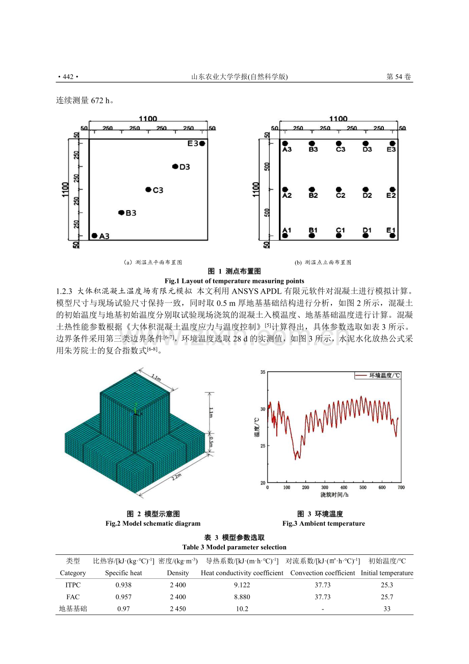 大体积铁尾矿粉混凝土水化热试验研究及数值模拟.pdf_第3页