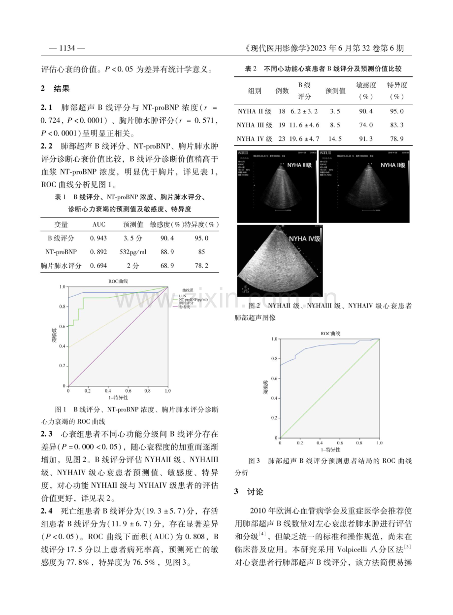 肺部超声B线积分法在心衰肺水肿病情评估中的应用研究.pdf_第2页