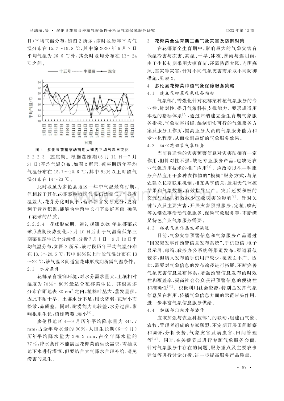 多伦县花椰菜种植气候条件分析及气象保障服务研究.pdf_第3页