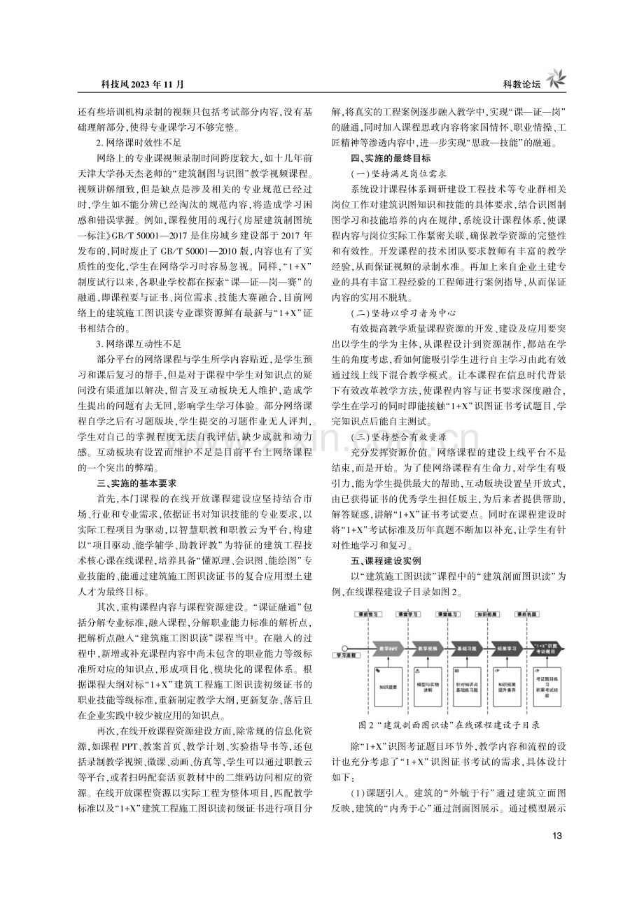 “1 X”背景下在线开放课程建设研究初探.pdf_第2页