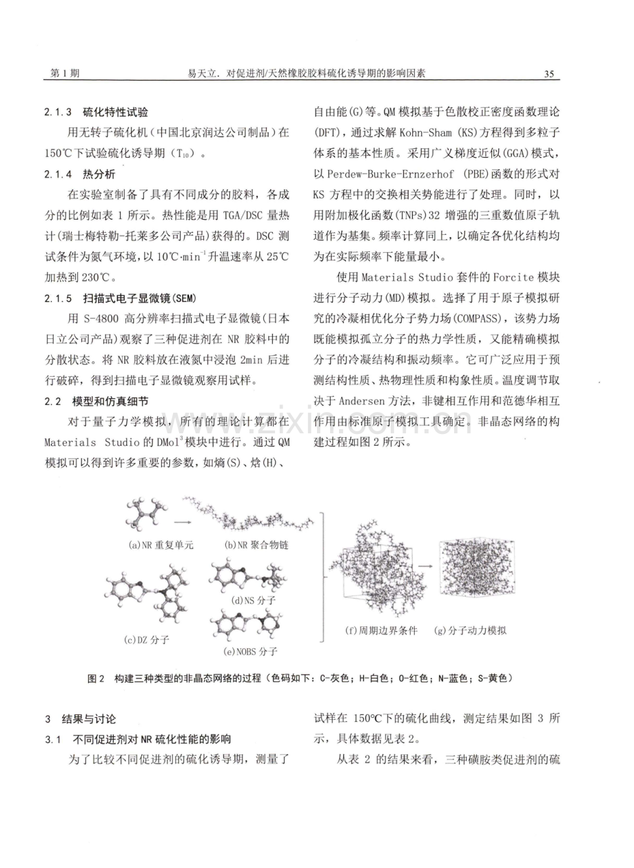 对促进剂_天然橡胶胶料硫化诱导期的影响因素——分子模拟和实验研究.pdf_第3页