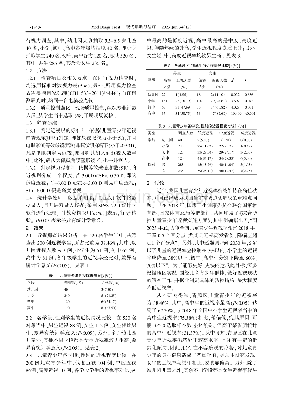 儿童青少年近视现状筛查及近视防控措施分析.pdf_第2页