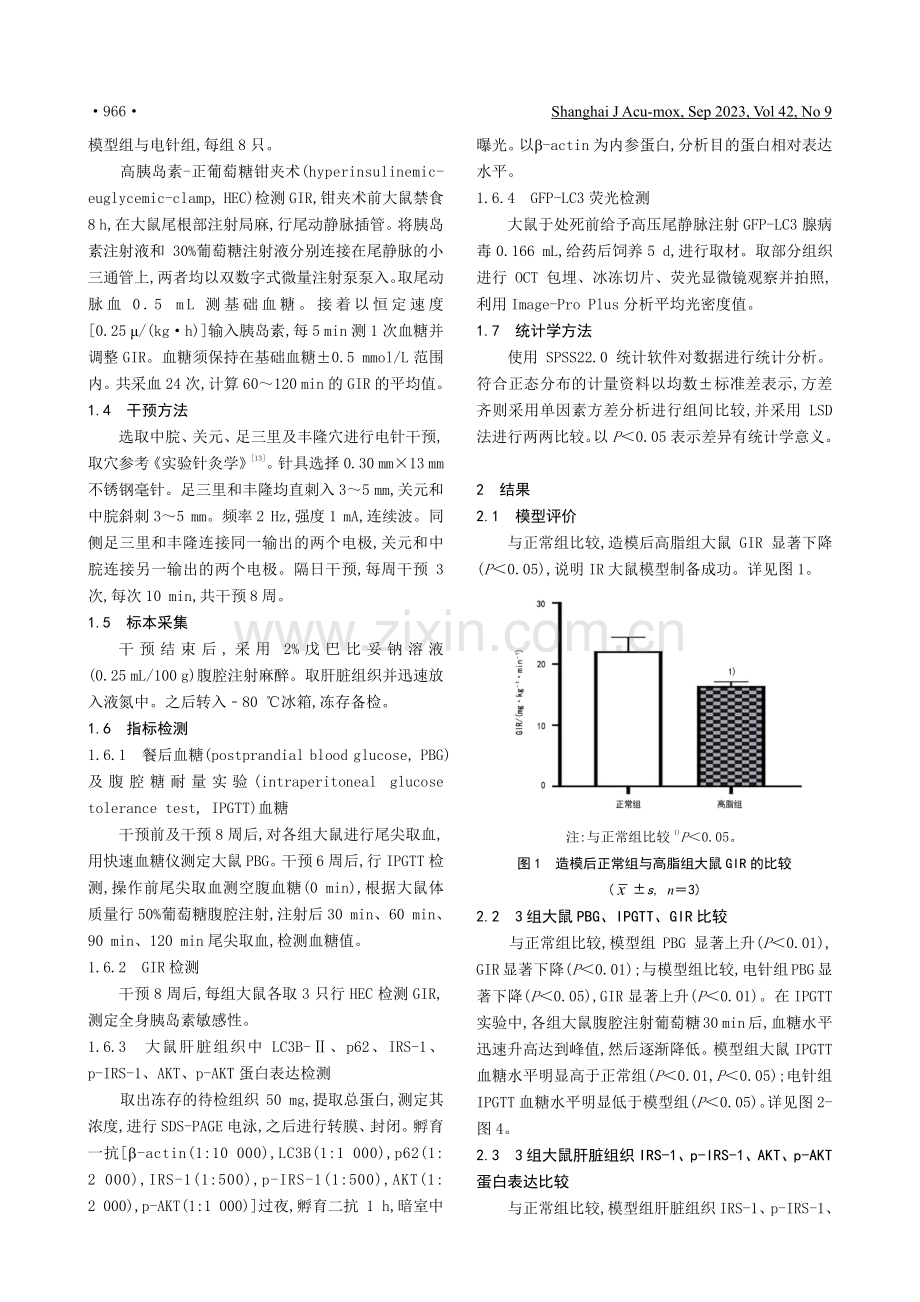 电针对胰岛素抵抗大鼠肝脏组织自噬相关蛋白表达的影响.pdf_第3页