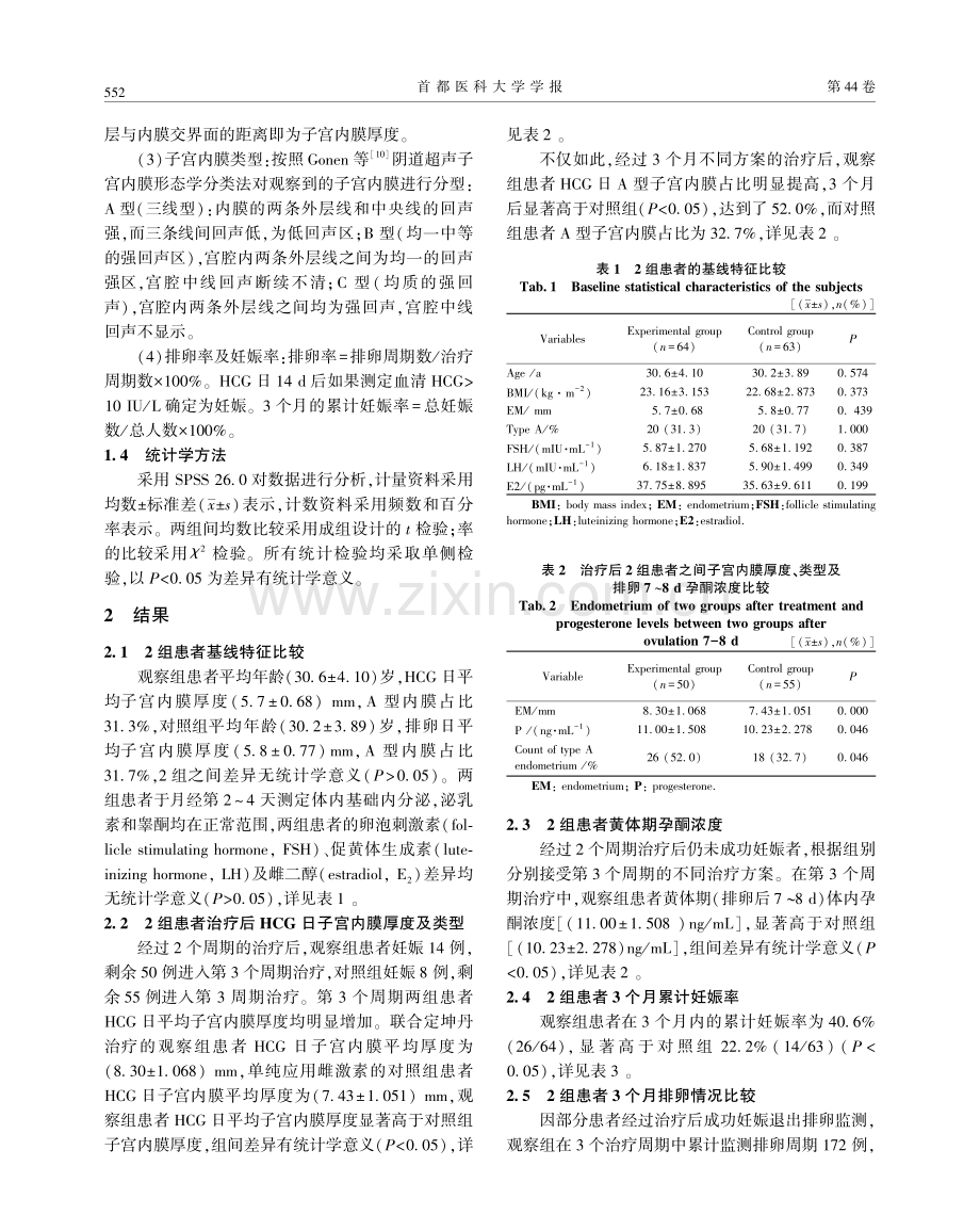 定坤丹在氯米芬促排周期中对薄型子宫内膜的疗效观察.pdf_第3页