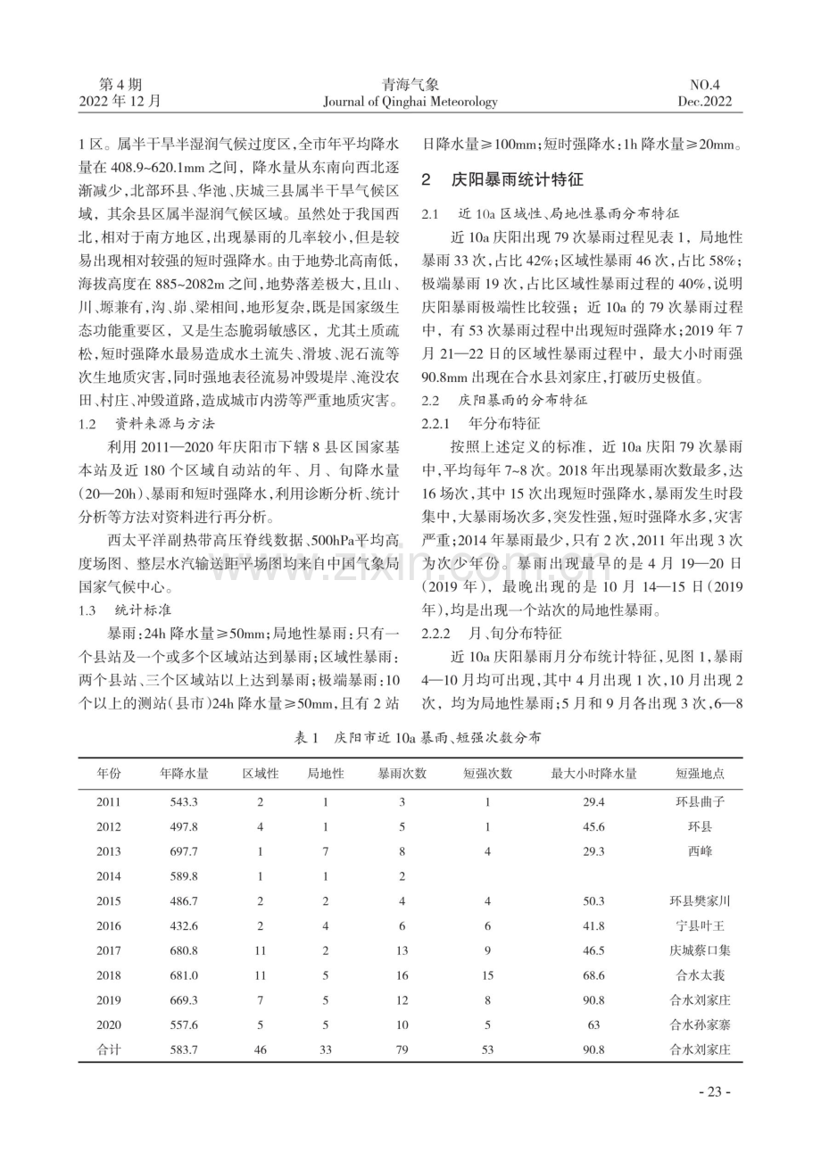 副热带高压对庆阳强降水的影响分析.pdf_第2页