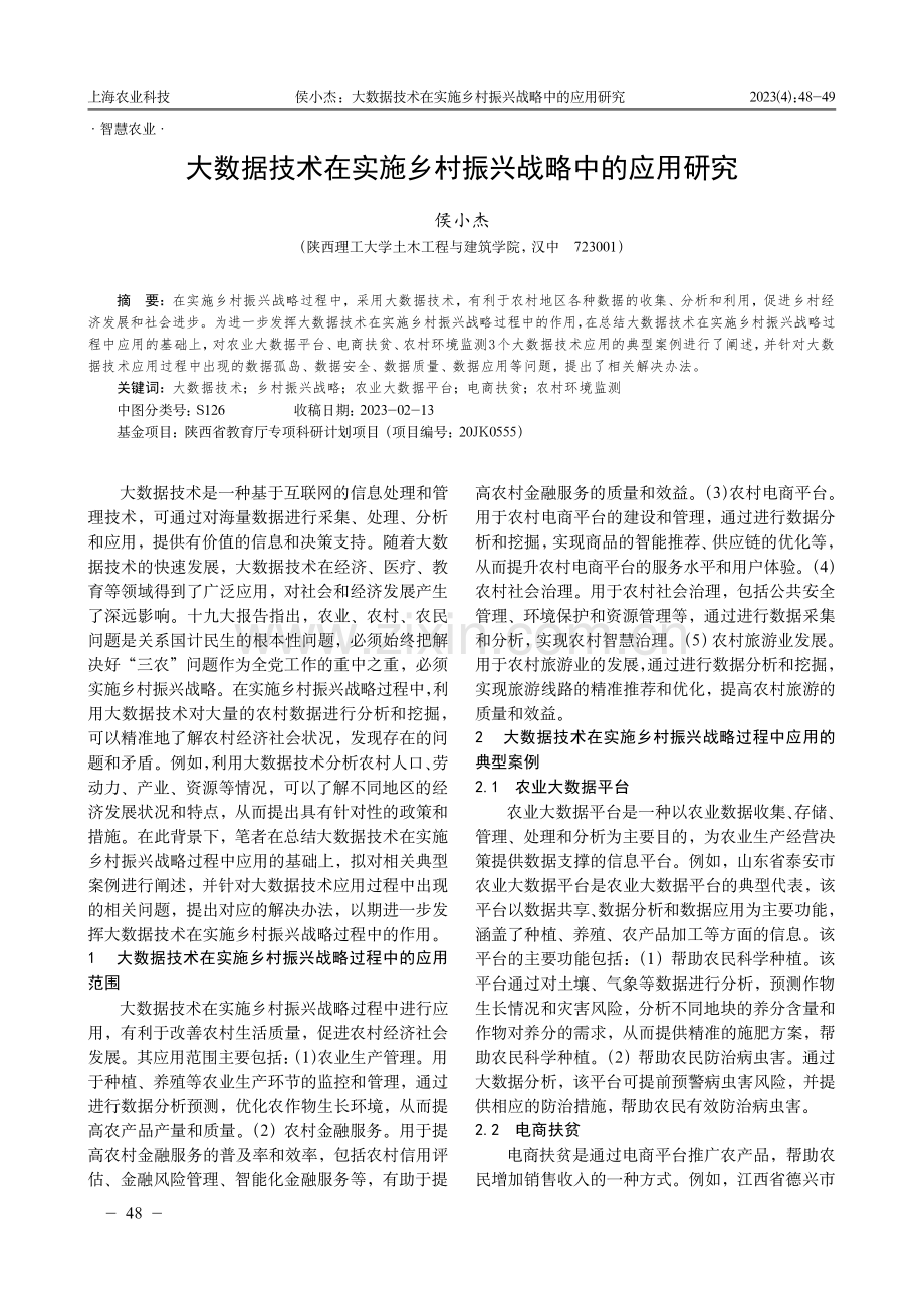 大数据技术在实施乡村振兴战略中的应用研究.pdf_第1页