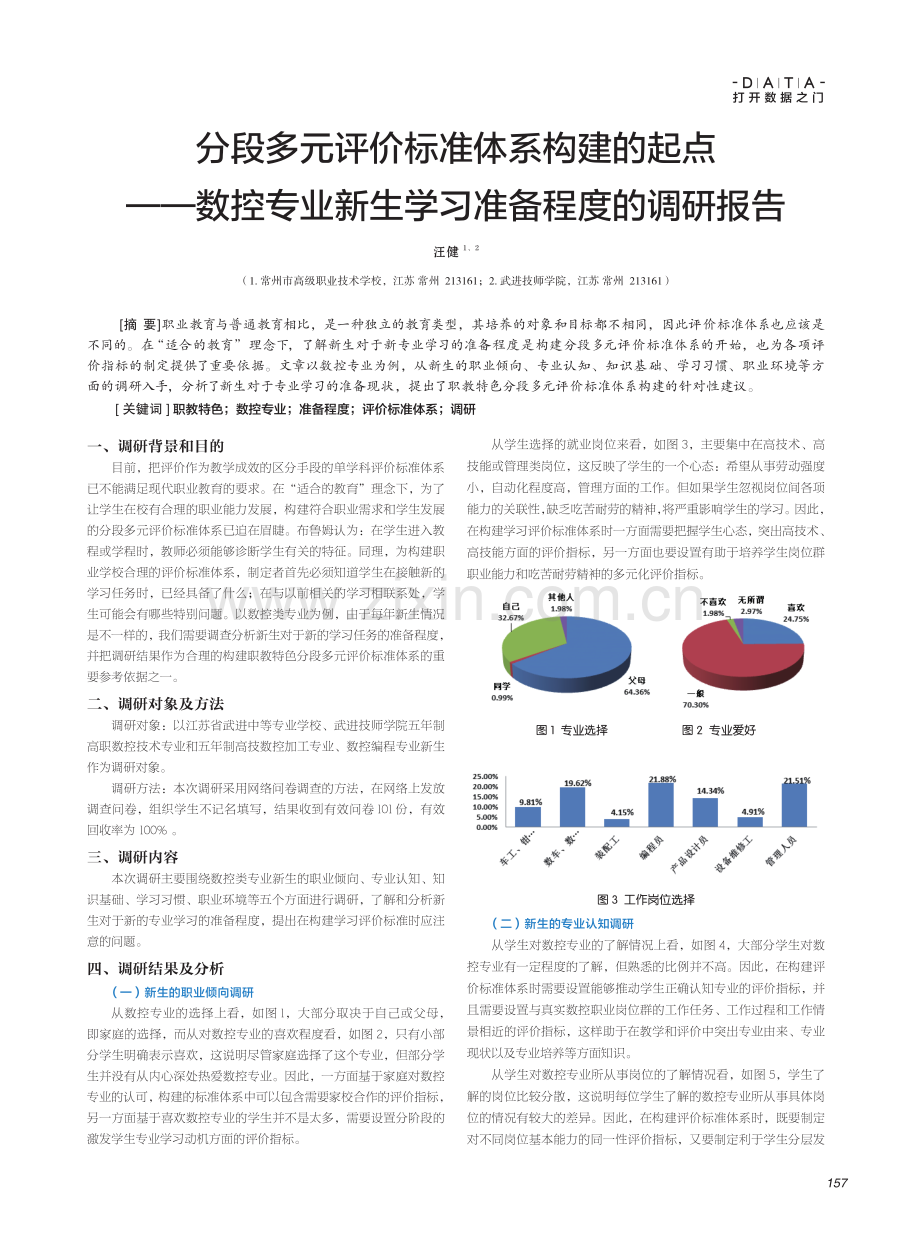 分段多元评价标准体系构建的起点--数控专业新生学习准备程度的调研报告.pdf_第1页