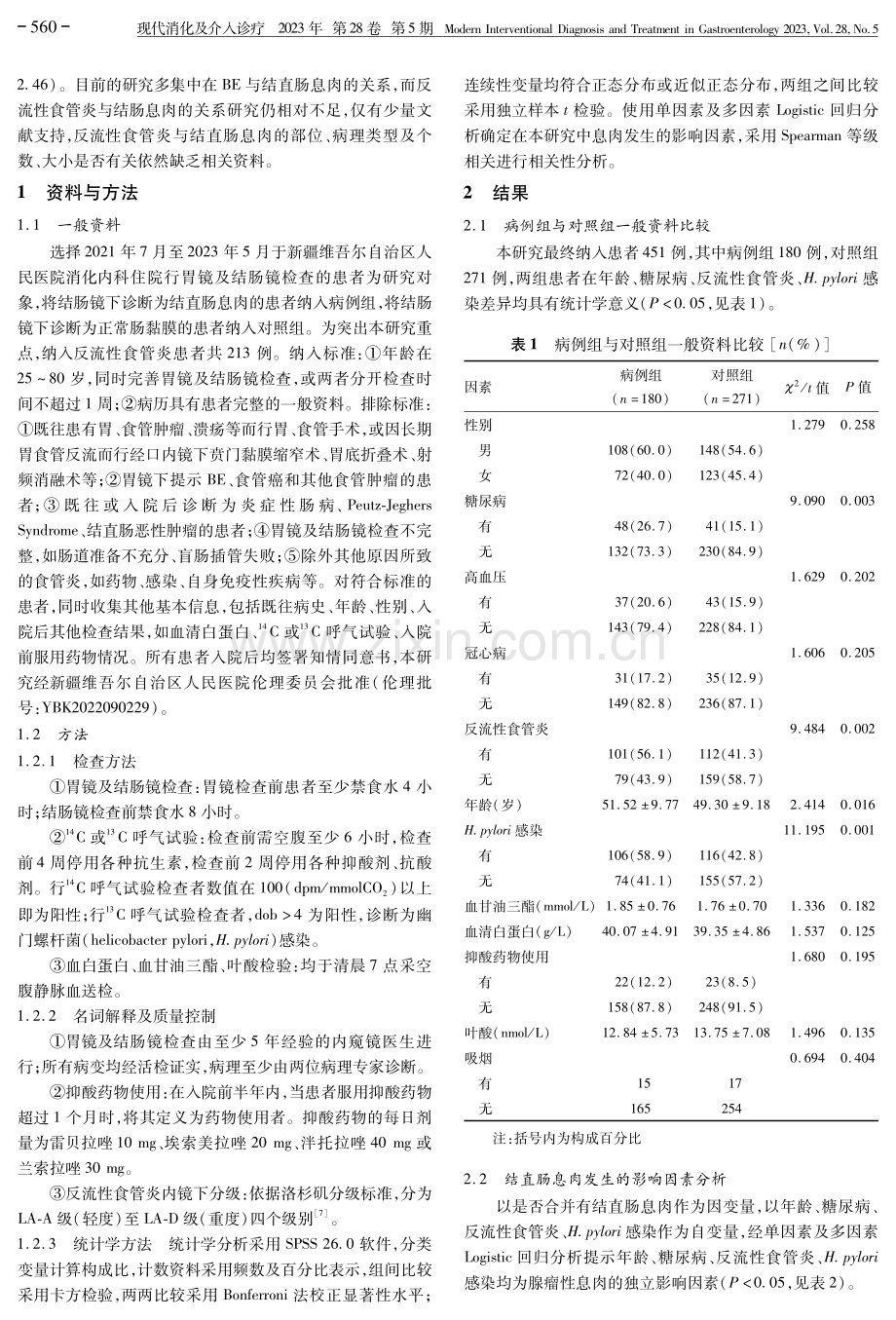 反流性食管炎与结直肠息肉的相关性研究.pdf_第2页