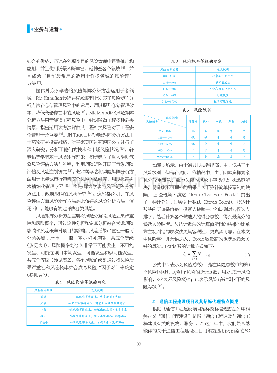 风险矩阵理论视域下通信工程建设领域招标代理风险分析与对策.pdf_第2页