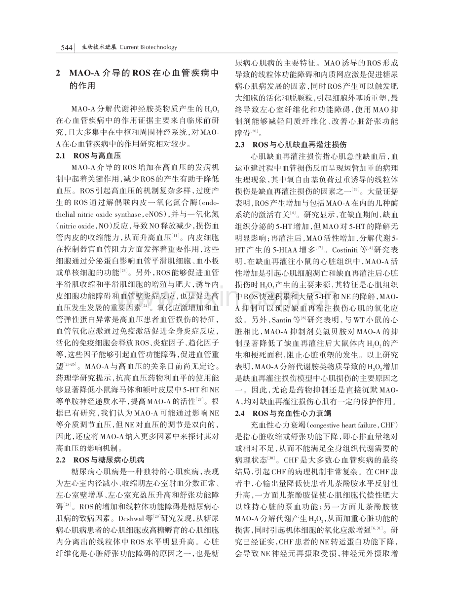 单胺氧化酶A介导的活性氧簇在心血管疾病中的作用.pdf_第3页