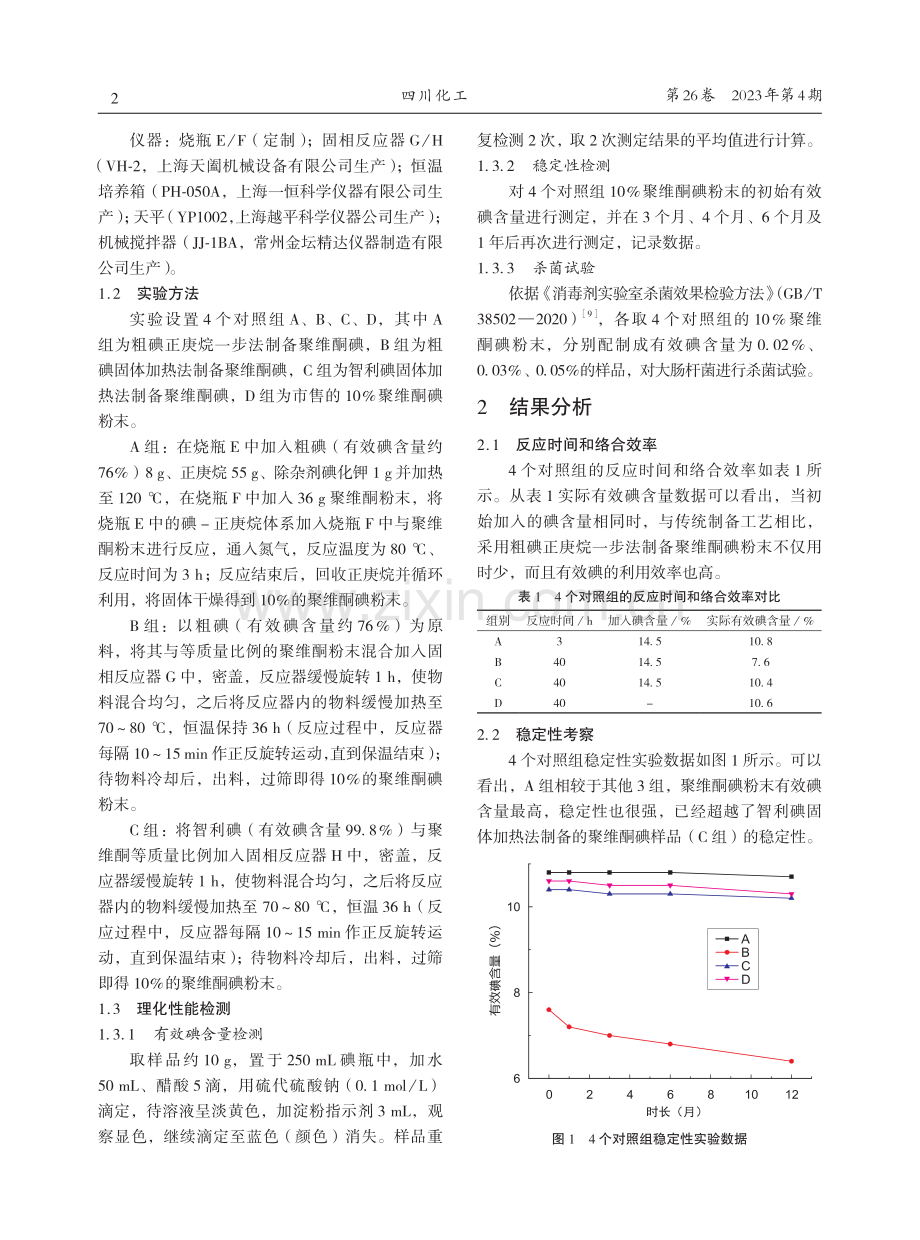 粗碘正庚烷一步法制备聚维酮碘粉末与传统制备工艺的对比实验研究.pdf_第2页