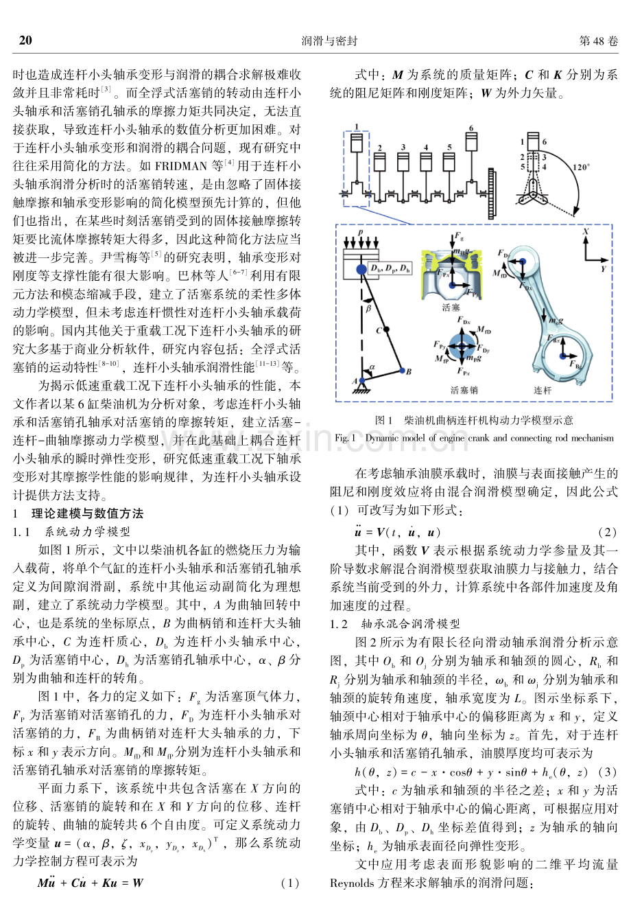 低速重载工况下连杆小头轴承变形与润滑耦合分析.pdf_第2页