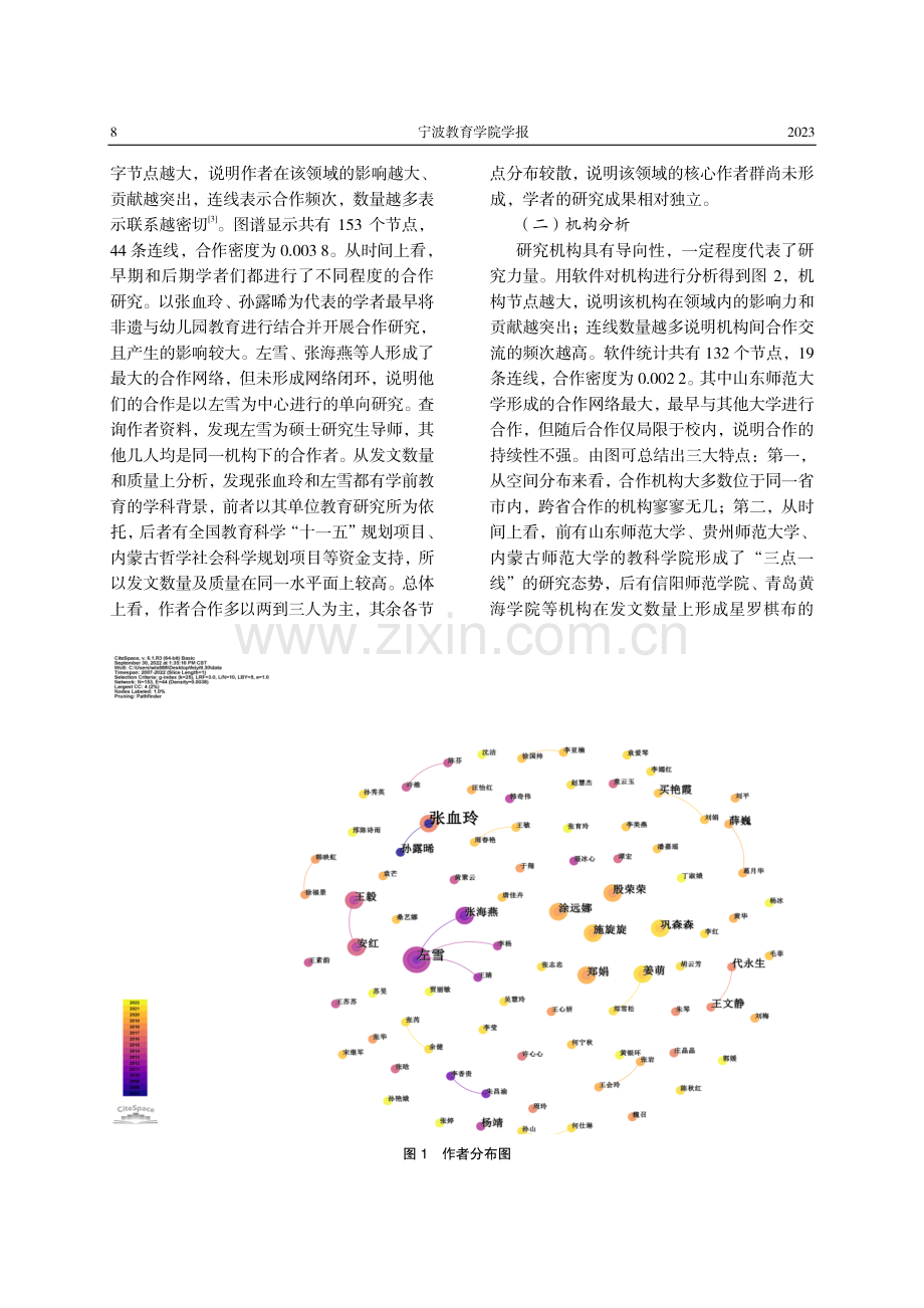 非物质文化遗产融入幼儿园教育的研究现状与趋势——基于CiteSpace 6.1.R3的可视化分析.pdf_第2页