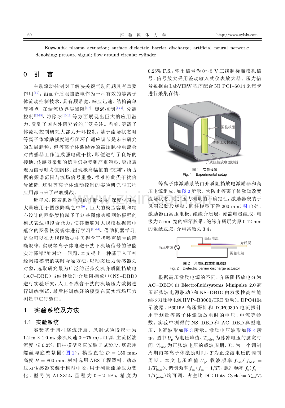 等离子体电磁干扰下圆柱绕流壁面压力信号AI实时降噪.pdf_第2页