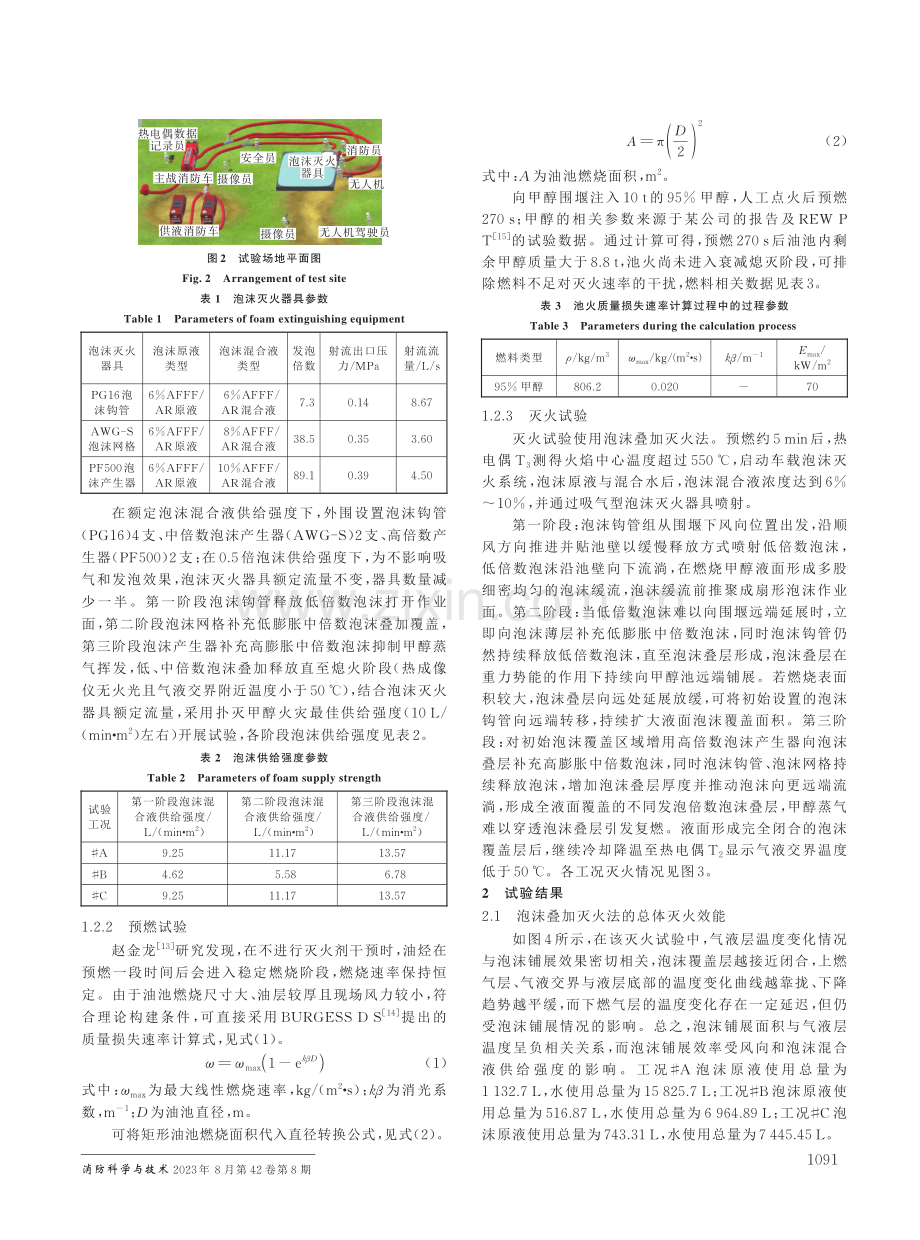 大型甲醇池火的泡沫叠加灭火试验研究.pdf_第2页